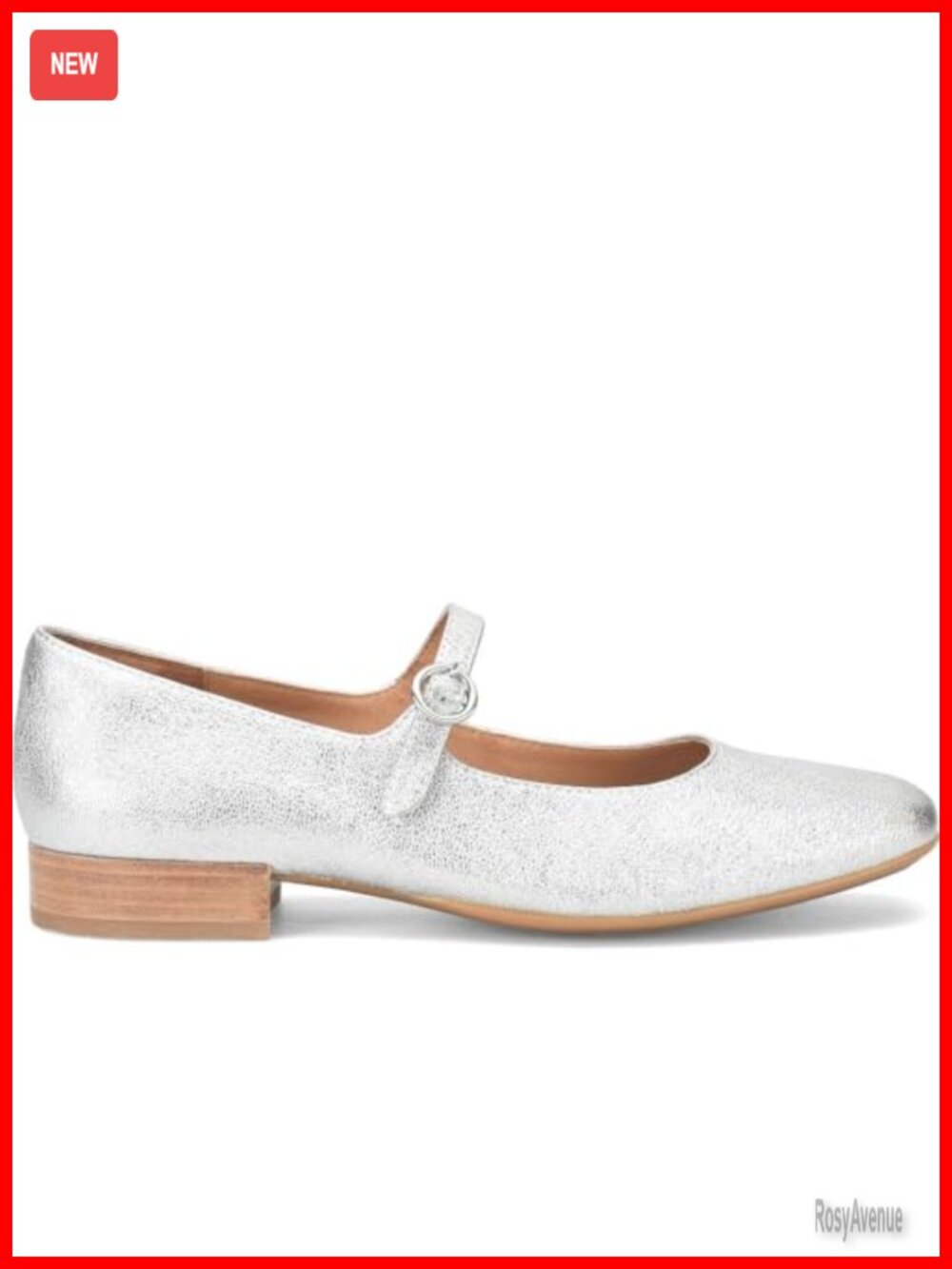 Sofft Elsey Italian Leather Mary Jane Flats Cushioned Block Heel